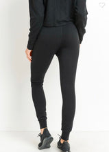 Load image into Gallery viewer, High Waist Black Ribbed Joggers