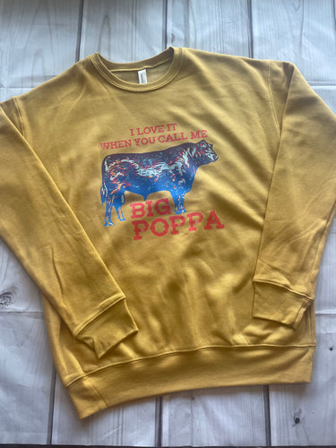 Big Papa Mustard Crew Neck Shirts