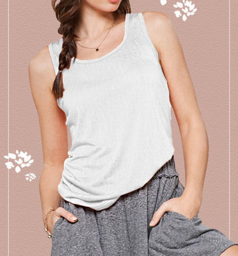 White Loose Fit Layering Tank